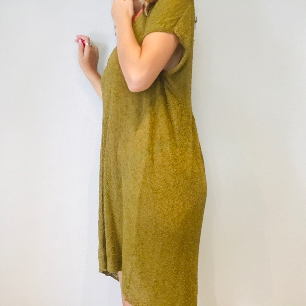 Free People olive thin knit long basics dress - Picture 4 of 5